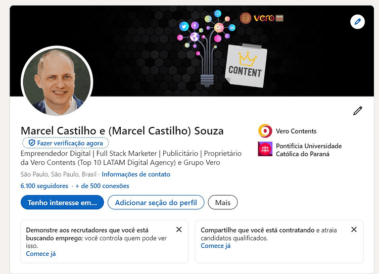 Personal Profile on LinkedIn